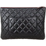 Chanel Black Quilted Lambskin CC Clutch