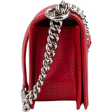 Chanel Perforated Quilted Lambskin Palladium Medium Boy Crossbody Bag