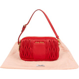 Miu Miu Matelassé Nappa Leather Double-Zip Mini Camera Handbag