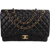 Chanel Quilted Lambskin Maxi Double Flap Crossbody Bag