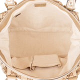 Gucci Monogram GG Canvas Metallic Leather Sukey Handbag