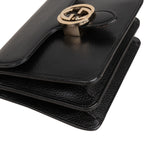 Gucci Pebbled Leather Interlocking GG Shoulder Crossbody Bag