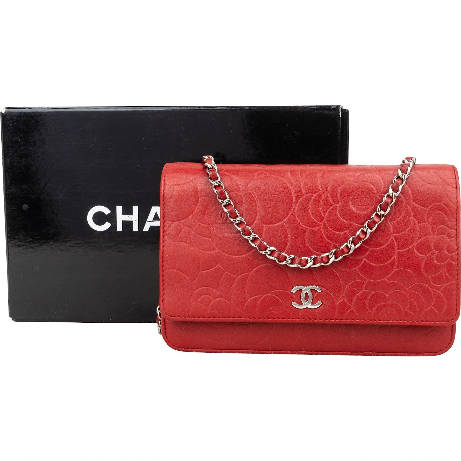 [🔄️B20 / F45] Chanel Camellia Embossed Leather Wallet on Chain Crossbody Bag - vintageandkickz