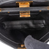 Fendi Black Leather Mini Peekaboo Handbag