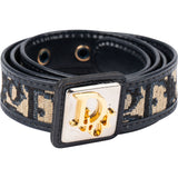Christian Dior Oblique Trotter Monogram Jacquard Blue Leather Belt (70)