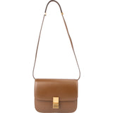 Celine Brown Calfskin Classic Box Medium Crossbody Bag