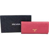 Prada Pink Saffiano Leather Continental Wallet