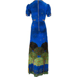 Gucci Multicolor Night Garden Silk Sequin Details Shortsleeve Maxi Dress (IT40)