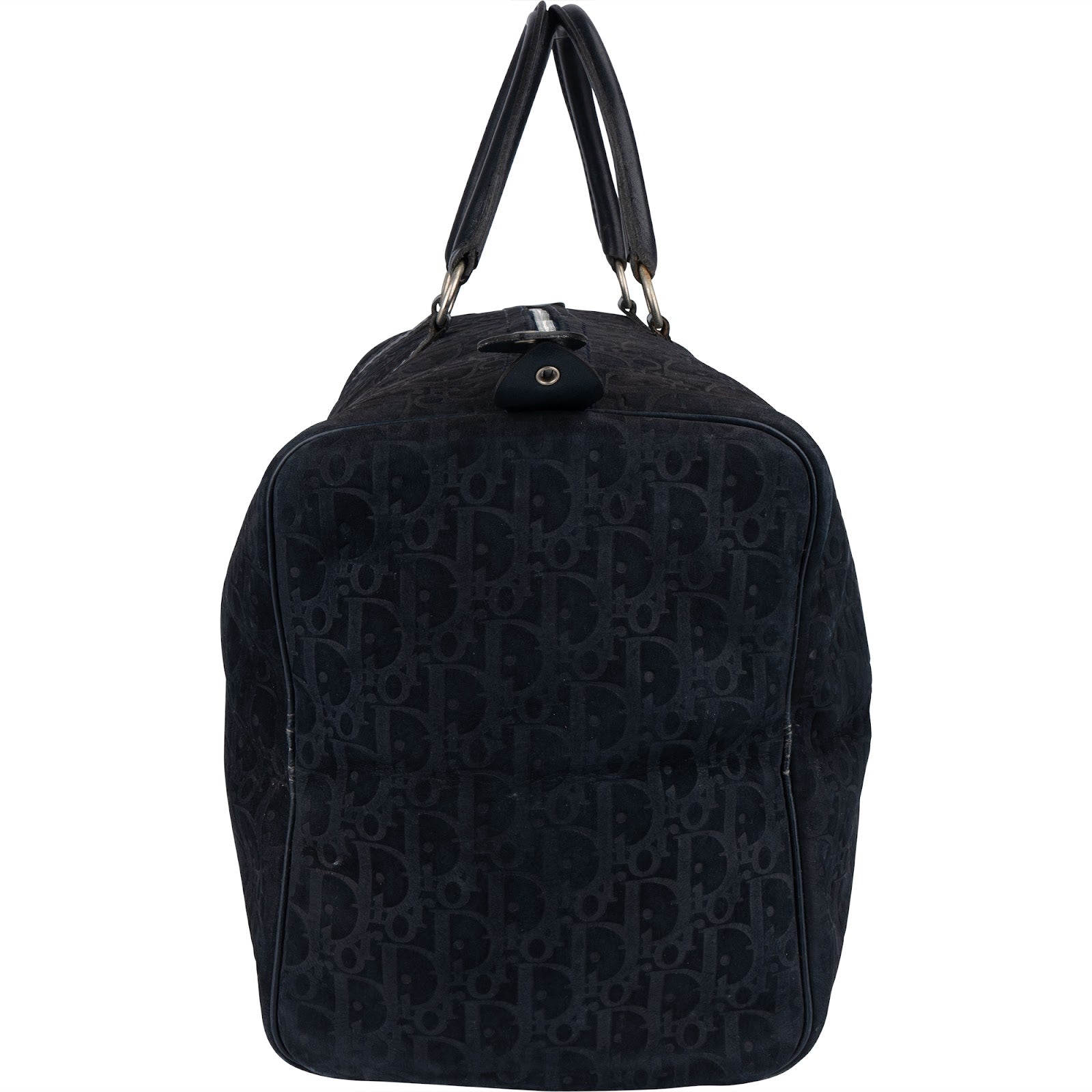 Christian Dior Monogram Suede Trotter Boston 50 Weekender Bag - vintageandkickz