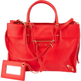 Balenciaga Red Leather Small City Tote Handbag