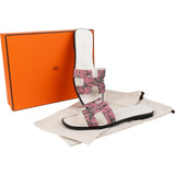 Hermès Bois De Rose Printed Canvas Oran Sandal Sandals (40)