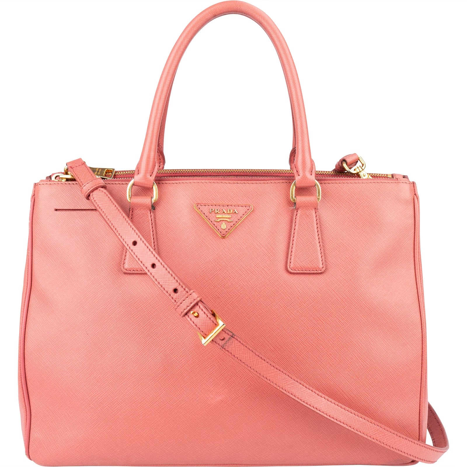 Prada Pink Saffiano Leather Galleria Handbag - vintageandkickz