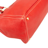 Prada Grained Red Vitello Daino Tote Handbag - vintageandkickz