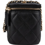 Chanel Quilted Caviar Leather Vanity Case Crossbody Bag