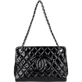Chanel Quilted Patent Leather CC Shoulder Bag