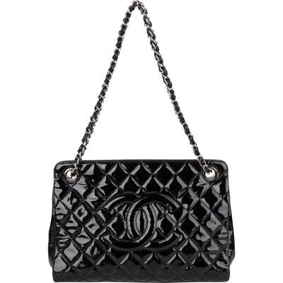 Chanel Quilted Patent Leather CC Shoulder Bag