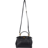 Fendi Black Leather Mini Peekaboo Handbag