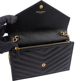 Saint Laurent Grain De Poudre Monogram Wallet On Chain Crossbody Bag