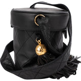 Chanel Quilted Lambskin Tassel Vanity Case Crossbody Bag