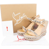 Christian Louboutin Multicolor Patent Leather Pyraclou Psychic 110 Wedge Sandals (37)