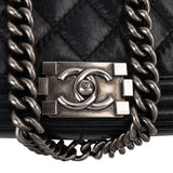 Chanel Aged Quilted Calfskin Medium Boy Crossbody Bag