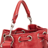 Yves Saint Laurent Red Leather Small Emmannuelle Rider Zipped Bucket Crossbody Handbag