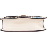 Valentino Leather Rockstud Lock Floral Crossbody Bag