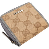 Gucci Monogram GG Canvas Zip Around Coin Wallet