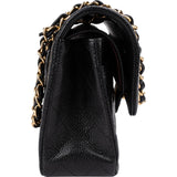 Chanel Quilted Caviar Leather Small Double Flap Shoulder Bag