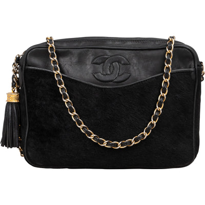 Chanel Pony Hair & Leather Tassel Camera Crossbody Bag