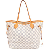 Louis Vuitton Monogram Damier Azur Canvas Neverfull MM Shoulder Bag