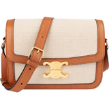 Celine Canvas & Calfskin Teen Triomphe Crossbody Bag
