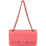 Chanel Quilted Lambskin Gold Medium Double Flap Shoulder Bag