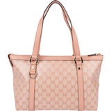 Gucci Monogram GG Coated Canvas Pink Abbey Tote Shoulder Bag