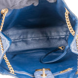 Chanel Bleu Python CC Shopping Tote Shoulder Bag