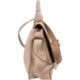 Chloé Beige Grained Calfskin Marcie Top Handle Shoulder Bag