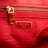 Prada Red Saffiano Leather Galleria Handbag