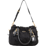 Prada Black Nylon Logo Handbag - vintageandkickz