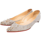 Christian Louboutin Follies Glitter Spikes Ballerina Flats (37)