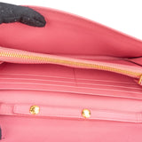 Prada Pink Saffiano Leather Wallet on Chain Crossbody Bag