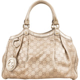 Gucci Guccissima Metallic Leather Sukey Handbag
