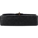 Chanel Quilted Caviar Leather Medium 24K Gold Double Flap Shoulder Bag