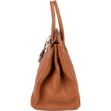 Hermès Brun Taurillon Clemence Leather Alezan Palladium Birkin 35 Handbag