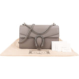 Gucci Grey Leather Crystal Dionysus Shoulder Bag