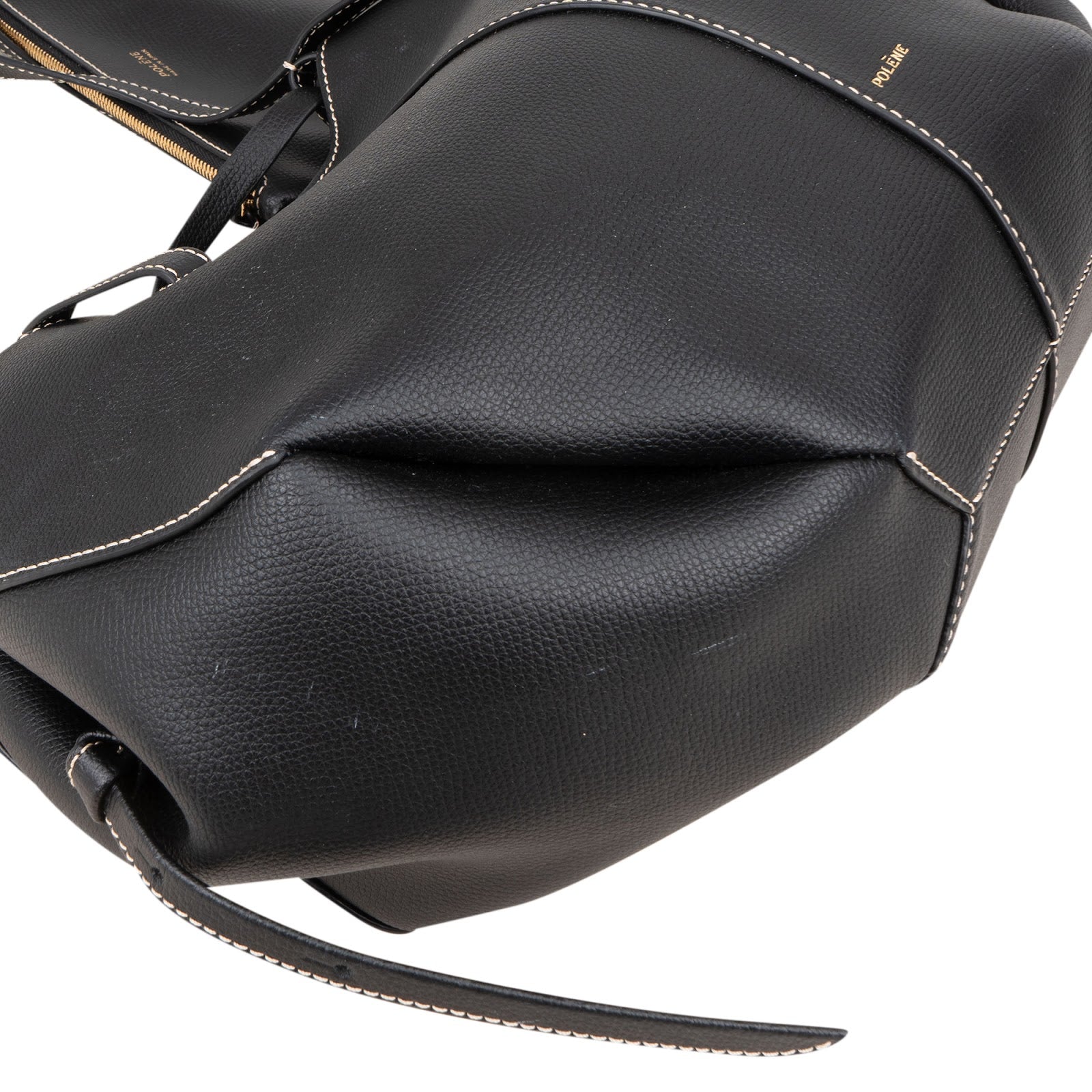 Polène Grained Leather Cyme Tote Handbag - vintageandkickz