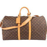 Louis Vuitton Monogram Canvas Keepall 55 Bandoulière Travel Bag