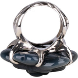 Chanel Fine Jewelry Camelia Blue Ceramic 750 Whitegold Ring (#51)