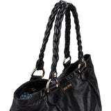 Miu Miu Vitello Leather Braided Handle Tote Shoulder Bag