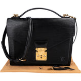 Louis Vuitton Noir Epi Leather Monceau Handbag