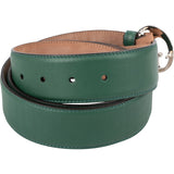 Gucci Green Leather Interlocking G Buckle Belt